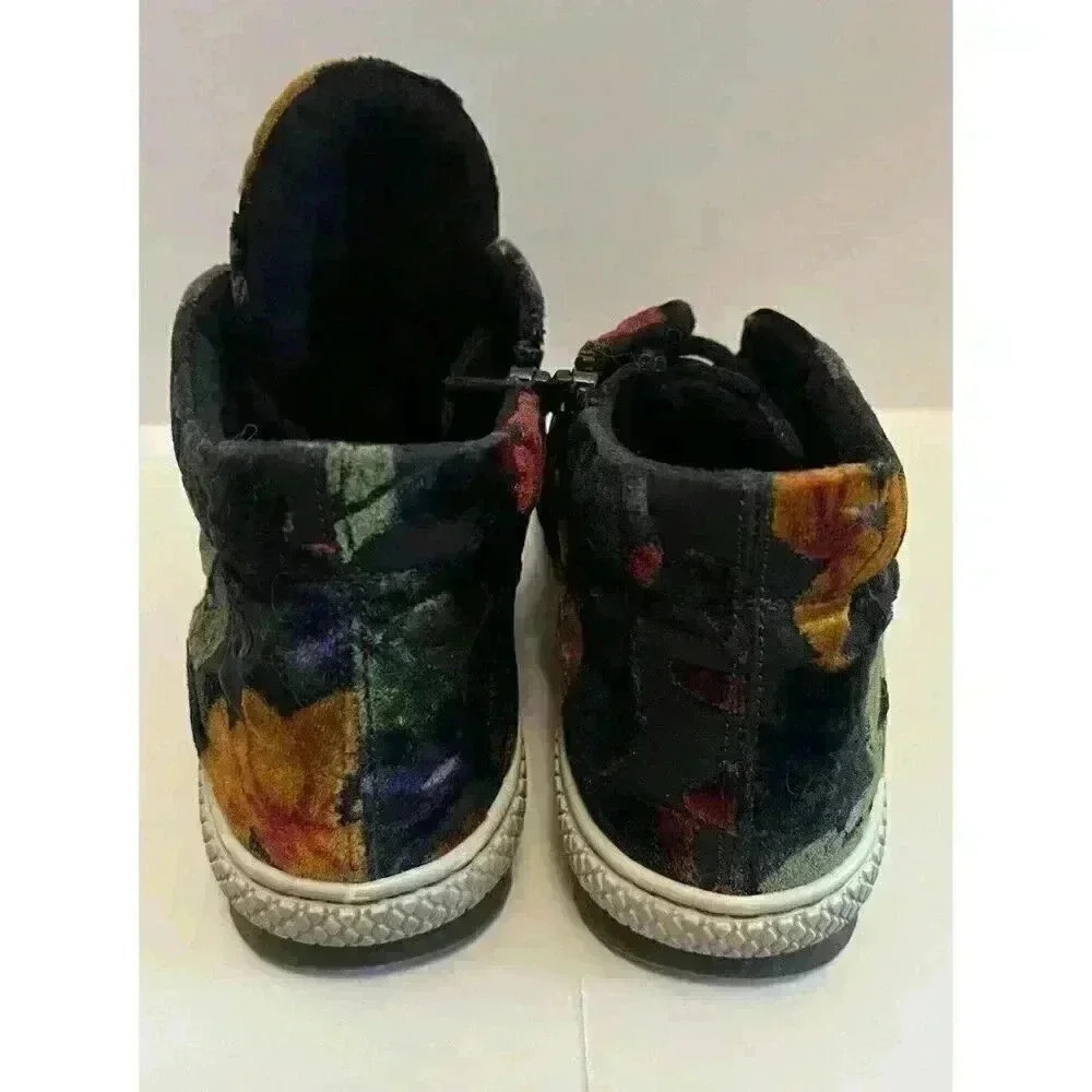 Midnight Floral Velvet High Top Sneakers ✨ Dark Romance Whimsigoth - Picture 3 of 8